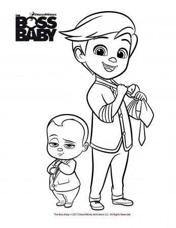 Free coloring printables for The Boss Baby from Dreamworks