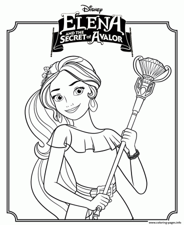 Elena And The Secret Of Avalor Disney Princess Coloring Pages ...