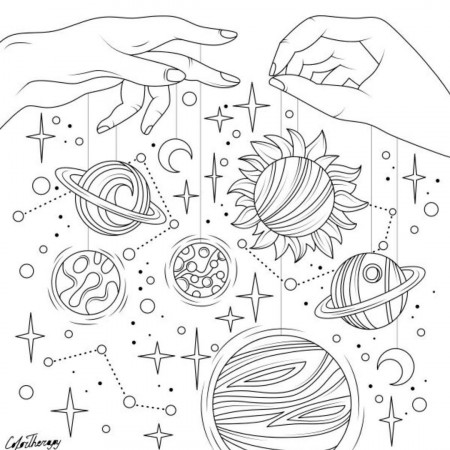 Star coloring pages, Planet coloring pages, Adult coloring page ...