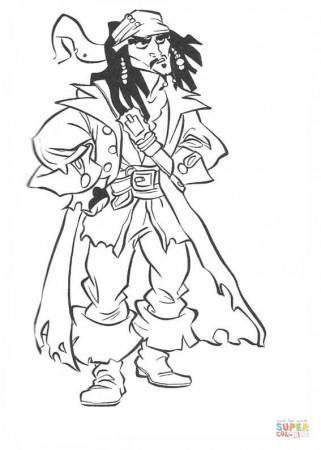 Jack Sparrow coloring page | Free Printable Coloring Pages