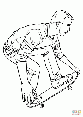 Skateboarding coloring page | Free Printable Coloring Pages