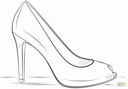 Competence High Heel Shoe Coloring Page Free Printable Coloring ...