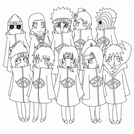 Naruto Akatsuki - Coloring Pages for Kids and for Adults