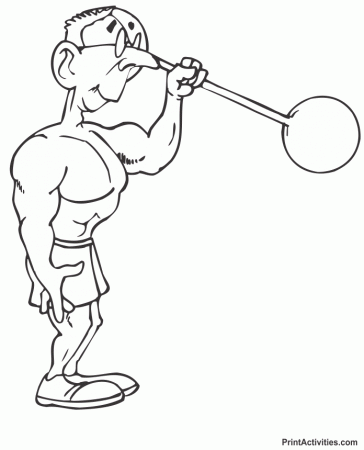 Fitness Coloring Page | Muscle Man 2