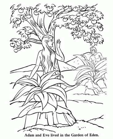 Bible Story characters Coloring Page Sheets - Adam & Eve In the ...