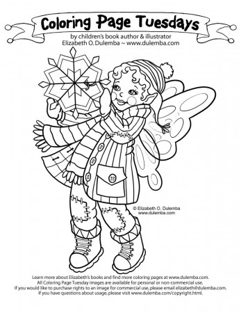 dulemba: Coloring Page Tuesdays - Winter Fairy