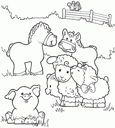 Various Farm Animals Coloring Pages - Farmer's Day Coloring Pages 