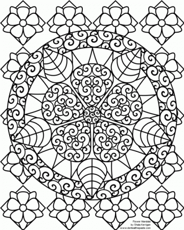 Mandala Floral Coloring Page Coloring Pages Pinterest 42453 