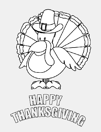 Happy Thanksgiving - Free Printable Coloring Pages