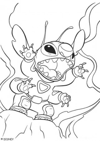 Lilo and Stitch coloring pages - Stitch the little blue alian