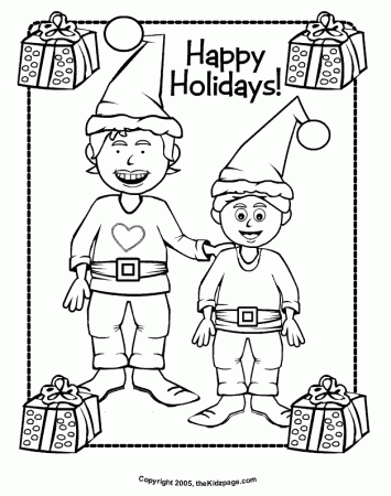 Happy Holidays Free Coloring Pages for Kids - Printable Colouring 