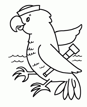 Simple Shapes Coloring Pages | Free Printable Simple Shapes Parrot 