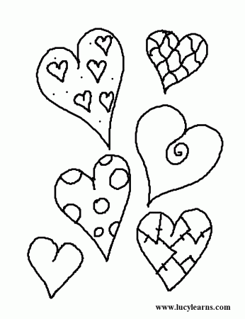Coloring Page Hearts : Printable Coloring Book Sheet Online for 