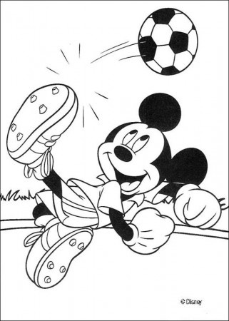 Mickey Mouse coloring pages - Mickey Mouse is playing football