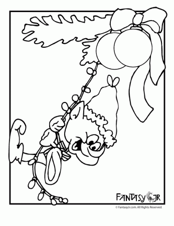 fantasy jr christmas elf with lights coloring page