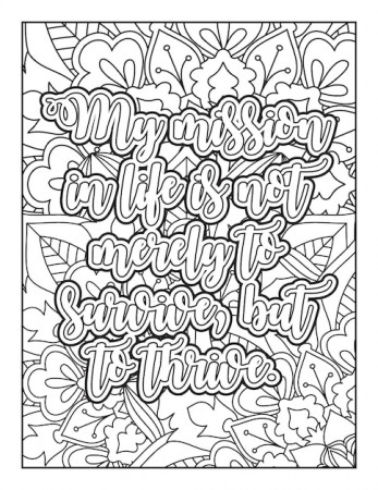 Premium Vector | Motivational quotes coloring page inspirational quotes  coloring page coloring page for adults