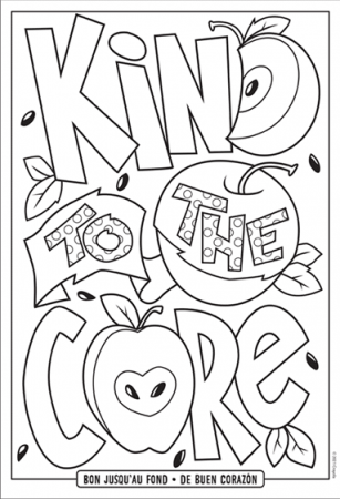 Kind to the Core Apple Coloring Page | crayola.com