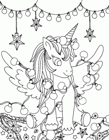 Christmas Unicorn Coloring Pages - Unicorn Coloring Pages - Coloring Pages  For Kids And Adults