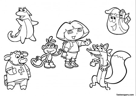 Dora Explorer Coloring Pages Free Printable - Coloring Page Photos