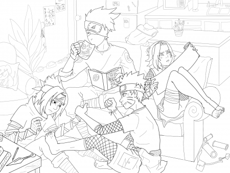 Team 7 Group Photo Coloring Page by carribu on DeviantArt