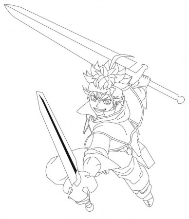 Cool Asta from Black Clover Coloring Page - Free Printable Coloring Pages  for Kids