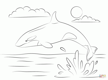 Cute Killer Whale is Jumping Out Of Water coloring page | Free ...