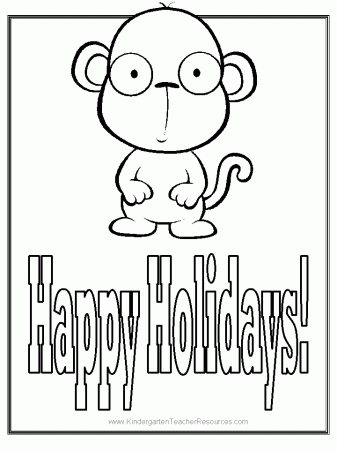  Happy Holidays Coloring Page