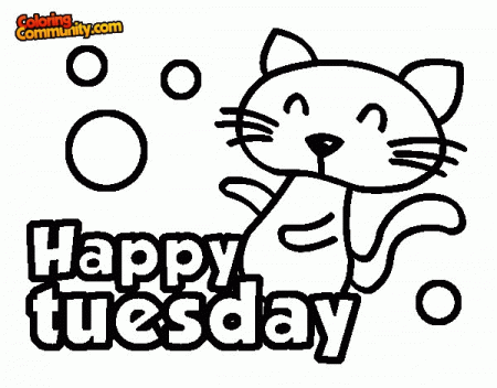 happy tuesday coloring page