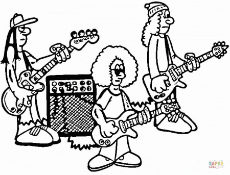 Free Printable Rock And Roll Coloring Page