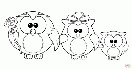 Owl Family coloring page | Free Printable Coloring Pages
