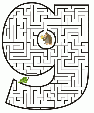 Small Letter g Coloring Pages Maze | Coloring Pages