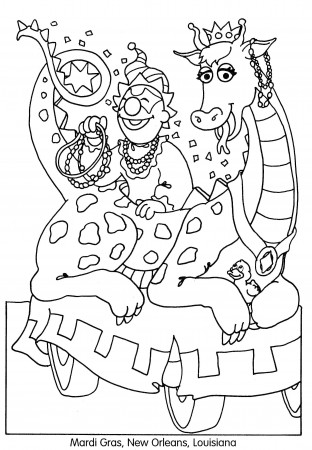 Mardi Gras Float Coloring Page - High Quality Coloring Pages