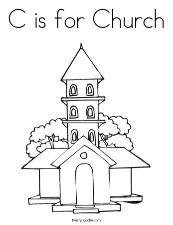 C is for Church Coloring Page - Twisty Noodle