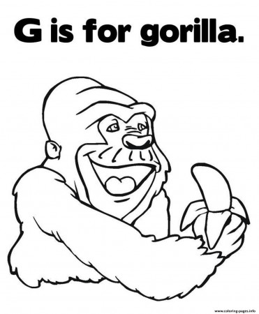 Print coloring pages alphabet g is for gorilla animal67ce Coloring ...