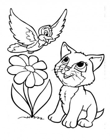 Coloring Pages Of Kittens And Puppies To Print - High Quality ...