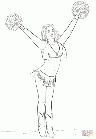 Cheerleader coloring page | Free Printable Coloring Pages