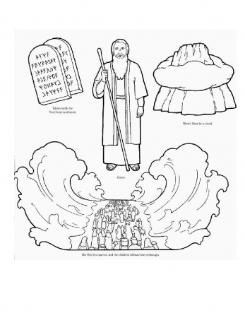 Moses parting the red sea coloring page | Coloring pages ...