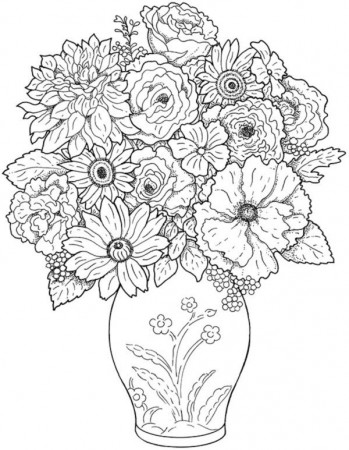hard detailed coloring pages | Detailed coloring pages, Coloring pages,  Flower coloring pages