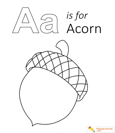 A Is For Acorn Coloring Page 01 | Free A Is For Acorn Coloring Page
