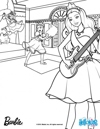 Barbie Rock And Roll Coloring Pages