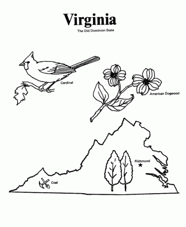 Virginia State outline Coloring Page - Celebrating Community Badge ...
