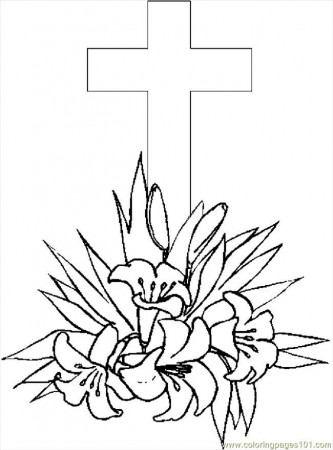 Easter Cross - Coloring Pages for Kids and for Adults
