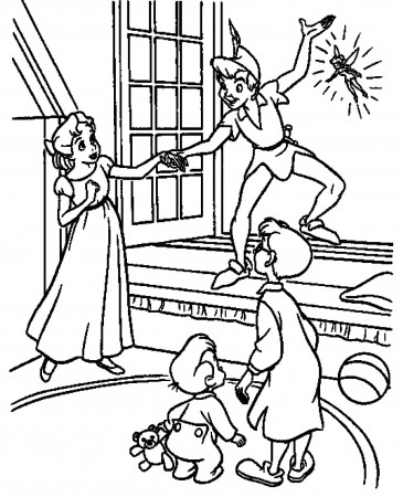 Peter Pan Flying Coloring Pages - Printable Kids Colouring Pages