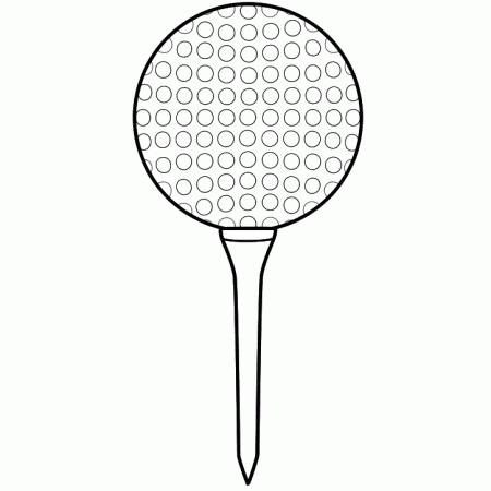 Golf Ball and Tee - Coloring Page (Sports)