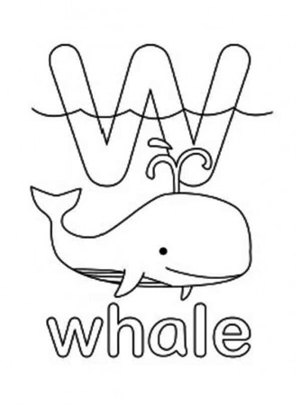 Letter W for Whale Coloring Page: Letter W for Whale Coloring Page ...