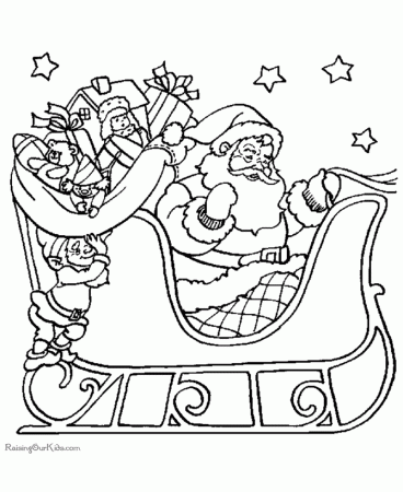 Santa Sleigh Coloring Page Images & Pictures - Becuo