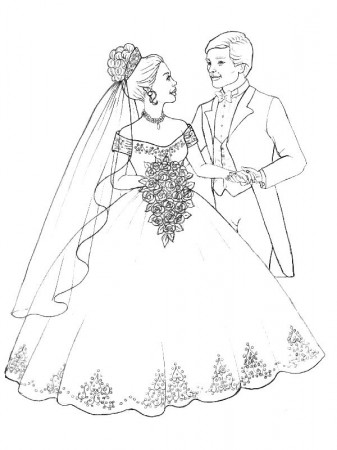 wedding coloring pages for girls - Clip Art Library