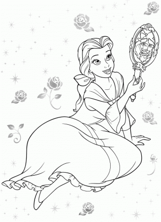 Beauty Disney Princess Belle Coloring Pages for preschool #2104 ...