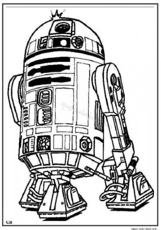 R2 D2 star wars coloring page