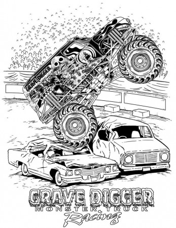 how to draw montstertrucks | Coloring Pages Monster Trucks Grave ...